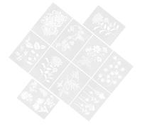 TOMETURE Pochoirs de Peinture Feuilles Plusieurs styles en Pet Blanc 10pcs Modèle Élégant Réutilisable pour Anniversaire et Noël pour Dessin Créatif et Projet Scolaire Plusieurs styles
