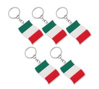 TOMETURE Porte-clés avec Drapeau Italie Lot de 5 en Pvc Léger Pendentif Italien Accessoires Mignons ou Fête du Printemps pour Décoration de Paquet à Dos