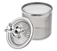 TOMETURE Pot à Cure-dents Créatif en Résine de Dessin Animé Ours Argenté, Boîte de Rangement Compacte pour Cotons-tiges, Distributeur Unique pour Salle de Bain et Maison, Accessoire