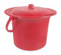 TOMETURE Pot de Chambre pour Adultes Rouge en PP, Stable et Facile à Déplacer, avec Couvercle, pour Maison et Personnes Âgées
