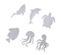 TOMETURE Pratique et Facile à Nettoyer Moules en Silicone Ensemble de 6 pour Dessous de Verre Animaux Marins pour Loisirs Créatifs et Fabrication de Porte-gobelets