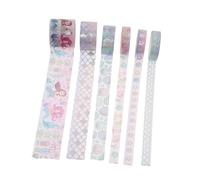 TOMETURE Ruban Adhésif en Papier Washi Papier Washi et Colle Tape 6 Rouleaux Design Créatif et Délicat pour Décoration de Journal Intime et Invitations pour Scrapbooking