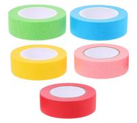TOMETURE Ruban de Masquage Adhésif Coloré 5 Rouleaux en Caoutchouc Surface Lisse, Application Polyvalente pour Organiser et Décorer Carnets