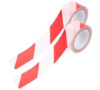 TOMETURE Ruban de Signalisation de Sécurité Non Adhésif Rouge et Blanc, 2 Pièces 4,8 CM X 100 M en PE, Adapté pour Balisage Temporaire et Contrôle d'Accès