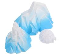 TOMETURE Scène Arctique Miniature 3pcs Modèle De Montagne Enneigée en PVC avec Décor D'Igloo pour Paysages Micro sous-Marins