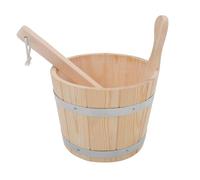 TOMETURE Seau de Sauna en Bois 5l Louche Robuste et Poignée Solide, pour Spas Commerciaux et Relaxation Spa, Style Tonneau Traditionnel Facile à Transporter