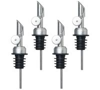 TOMETURE Set de 4 Becs Verseurs pour Huile en Acier Inoxydable et Plastique, Distributeur Facile à Utiliser, Sécurisé et Sain, pour Bouteille à Huile Cuisine