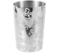 TOMETURE Shaker Décoratif en Acier Inoxydable Argenté Design Sculpté, Tasse à Mélanger Pratique et Portable pour Bartenders Professionnels et Amateurs