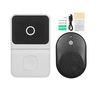 TOMETURE Sonnette sans Fil Intelligente Design Moderne Appel Vidéo Bidirectionnel en Plastique Blanc, Vision Nocturne Infrarouge et Notification à Distance pour la Maison et l’École