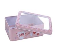 TOMETURE Valentine S Day Biscuit Tin Box Boîte Métal pour Cookies avec Couvercle Contenant Festif pour Bonbons et Thé Packaging Saint-valentin Rétro pour Cadeaux et Fêtes
