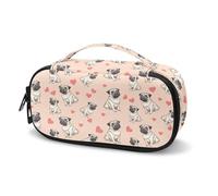 Tomeusey Sac de voyage isotherme pour médicaments, sac de rangement pour glucomètre, stylo à insuline, bandelettes de test de glycémie, accessoires pour diabétiques, Cœur de carlin, Taille unique