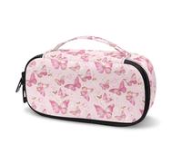Tomeusey Sac de voyage isotherme pour médicaments, sac de rangement pour glucomètre, stylo à insuline, bandelettes de test de glycémie, accessoires pour diabétiques, Imprimé papillon rose, Taille
