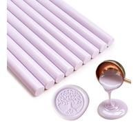 Tomgenrine baton de cire a cacheter pour Pistolet à Colle 11mm - Adapté aux Sceaux de Cire, Lettres, Cartes de Vœux et Invitations de Mariage/Soirée, Paquet de 10（Violet Taro）