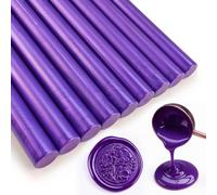 Tomgenrine baton de cire a cacheter pour Pistolet à Colle 11mm - Adapté aux Sceaux de Cire, Lettres, Cartes de Vœux et Invitations de Mariage/Soirée, Paquet de 20（Violet）