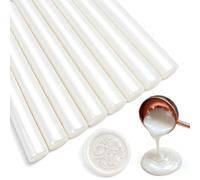 Tomgenrine baton de cire a cacheter pour Pistolet à Colle 11mm - Adapté aux Sceaux de Cire, Lettres, Cartes de Vœux et Invitations de Mariage/Soirée, Paquet de 20（Blanc Perle）