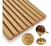 Tomgenrine baton de cire a cacheter pour Pistolet à Colle 11mm - Adapté aux Sceaux de Cire, Lettres, Cartes de Vœux et Invitations de Mariage/Soirée, Paquet de 20（Or Bronze）