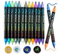 Tomgenrine de 12 stylos à cacheter avec deux pointes pour décorer des sceaux de cire, des perles ou des bandes de cire ou pour créer des cartes de vœux, des invitations de mariage et de fête.