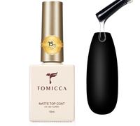 TOMICCA 15ML Matte Top Coat Vernis Semi Permanent, Soak Off Top Coat Gel UV/LED Cadeau pour Studio de Manucure DIY Home