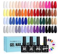 TOMICCA 40PCS Vernis Semi Permanent Kit, 36PCS Vernis Gel UV & 4PCS Base Top Coat Set avec Blooming Gel & Rond Nail Display Nail Tip Exposition, pour les studios de manucure et de bricolage Accueil