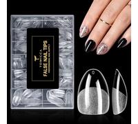 TOMICCA 504 Pièces Capsule Americaine Ongle Amande Ultra-Courte 12 Tailles