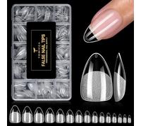 TOMICCA 510 Pièces Capsule Americaine Ongle Amande Courte, 15 Tailles Capsules Ongles Gel Couverture Complète, Faux Ongles Pourextension D'ongles et Nail Art Salon de Manucure DIY à Domicile
