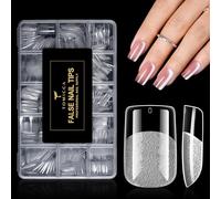 TOMICCA 510 Pièces Capsule Americaine Ongle Carrées Courtes, 15 Tailles Capsules Ongles Gel Couverture Complète, Faux Ongles Pourextension D'ongles et Nail Art Salon de Manucure DIY à Domicile
