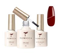 TOMICCA Base No Wipe Top Coat et Matte Top Coat Kit de Vernis Semi Permanent, Soak Off Gel UV/LED Cadeau pour Studio de Manucure DIY Home,3 * 8ML