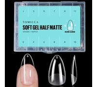 TOMICCA Capsule Americaine Ongle, 12 Tailles Amande Court Faux Ongles, Avec Valise De Rangement, Pose Americaine Capsule pour Diy Nail Art 192 Pièces