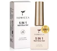 TOMICCA Colle Faux Ongles 15ML, 5 en 1 Colle Capsules Ongles Extra Forte, Gummy Base Gel, Renforcement des Ongles, Longue Duré Nail Gel