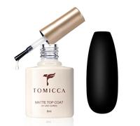 TOMICCA Matte Top Coat Vernis Semi Permanent, Soak Off Gel UV/LED Cadeau pour Studio de Manucure DIY Home, 8ML