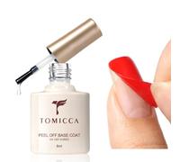 TOMICCA Peel Off Base Coat Vernis Semi Permanent,Soak Off Gel UV/LED Cadeau pour Studio de Manucure DIY Home, 8ML