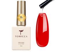 TOMICCA Top Coat Semi Permanent, Top Coat Gel UV 15ml, No Wipe Top Coat Brillant, Vernis Semi Permanent Pour Manucure Diy & Salon, Tenue 21 Jours