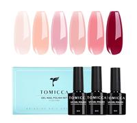 TOMICCA Vernis Semi Permanent 6 Couleurs Rose Nude Rouge Transparent, 8ML | Vernis Gel UV Semi Permanent Kit, Vernis à Ongles Gel Nail Polish UV LED Soak Off Manucure Nail Art