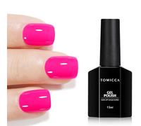 TOMICCA Vernis Semi Permanent Rose Neon Pink, 15ml Vernis Gel Semi Permanent Soak-Off UV/LED Série Neon Pink Cadeau Pour Studio de Manucure DIY Home