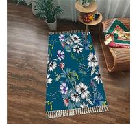 Tomifine Tapis Bohème avec Franges Tapis de Sol Decoration Tissé Ethnique Tapis Antiderapant Géométrique Lavable Tapis de Couloir pour Chambre, Salon (50x80 cm,Fleur)
