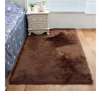 Tomifine Tapis Faux en Peau de Mouton Imitation Toison Moquette Fluffy Soft Longhair Décoratif Coussin de Chaise Canapé Natte Anti-dérapant pour Chambre et Salon (60 x 120 cm,Brun)
