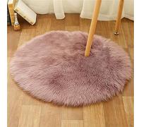 Tomifine Tapis Faux en Peau de Mouton Soft Rond Imitation Toison Moquette Fluffy Longhair Décoratif Coussin pour Maison, Salon, Ccanapé, Chambre à Coucher (30 cm,Violet 2)