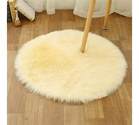 Tomifine Tapis Faux en Peau de Mouton Soft Rond Imitation Toison Moquette Fluffy Longhair Décoratif Coussin pour Maison, Salon, Ccanapé, Chambre à Coucher (45 cm,Beige)