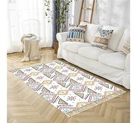 Tomifine Tapis Géométrique en Coton Tissé avec Pompons, Bohème Tapis de Couloir en Coton Lavable Vintage Style pour Cuisine, Salle de Bain, Chambre, Buanderie, Entrée (50 x 80 cm,Tapis o)