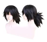 Tomioka Giyuu Cosplay Wig Blade of Kimetsu no Yaiba Halloween Anime Short Big Haired Synthetic Hair