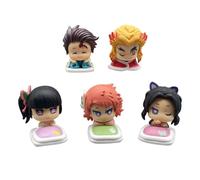 Tomioka Giyuu Figurine Anime Tokitou Muichirou Modèle Kamado Tanjiro Action Statue, dessin animé Mini Kamado Nezuko Sculpture Ordinateur Case Bureau Décoration Objets de collection Cadeau 5 cm