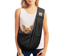 Tomkas Small Dog Sling Carrier - Classic Pocket & Classic Strap & Classic Pocket - for 3-10 lbs Pets(Black) Eu