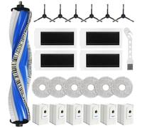 Tomkity Lot 24 Accessoires pour Robot Aspirateur ECOVACS DEEBOT X5 Omni / X5 Pro Brosse Rouleau + 6 Sacs + 6 Lingettes + 4 Filtres + Brosses Latérales + Brosse de Nettoyage