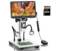 TOMLOV Microscope numérique LCD 7 pouces pour la visualisation de pièces de monnaie, grossissement 1200X, mise au point ultra-précise 12MP, HDMI, pour la soudure électronique et la réparation de