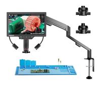 TOMLOV TM3K-3D Max 10,1" IPS Microscope Numérique Lentilles Magnétiques, Microscope de Soudure 3D pour Adultes, Loupe 3K HDMI pour Pièces de Monnaie avec LED, Tapis de Réparation, Bras Flexible, 64Go