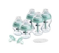 Tommee Tippee Advanced Anti-Colic 10 Piece Bottle and Pacifier Set, 5 and 9 oz BPA Free Bottles, Newborn 0+ months, Slow & Medium-Flow Breast-Like Nipples, 3 Travel Bottle Lids, 2 Ultralight Pacifiers