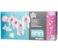 Tommee Tippee Biberon Anti-Colique Avancé, Kit Naissance pour Nouveau-né, Rose et Décoré