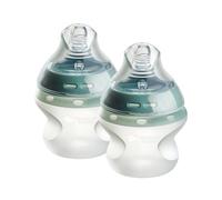 Tommee Tippee Biberons,anti-colique en silicone Natural Start avec tétine qui imite la forme du sein maternel, à débit lent,150ml,dès la naissance,auto-stérilisant,essentiels de biberonnerie,lot de 2