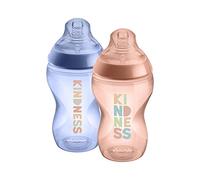 Tommee Tippee Biberons Closer To Nature, 340 ml, Valve Anti-Colique, Tétine Souple, Lot de 2, Pippo le Panda