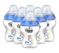 Tommee Tippee Biberons Closer To Nature, Valve Anti-Colique, Tétine Souple, Lot de 6, 0+ Mois, 260 ml, Ollie la Chouette